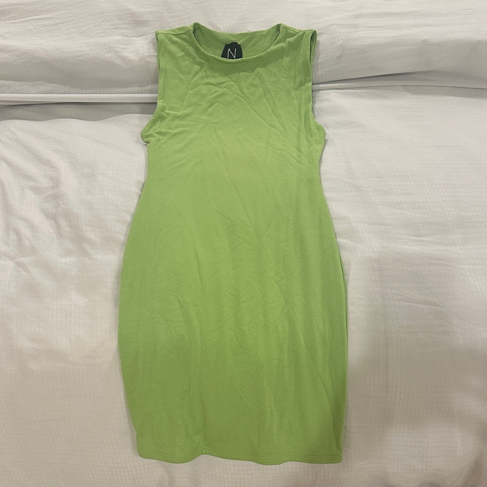 Naked Wardrobe Lime Mini Dress